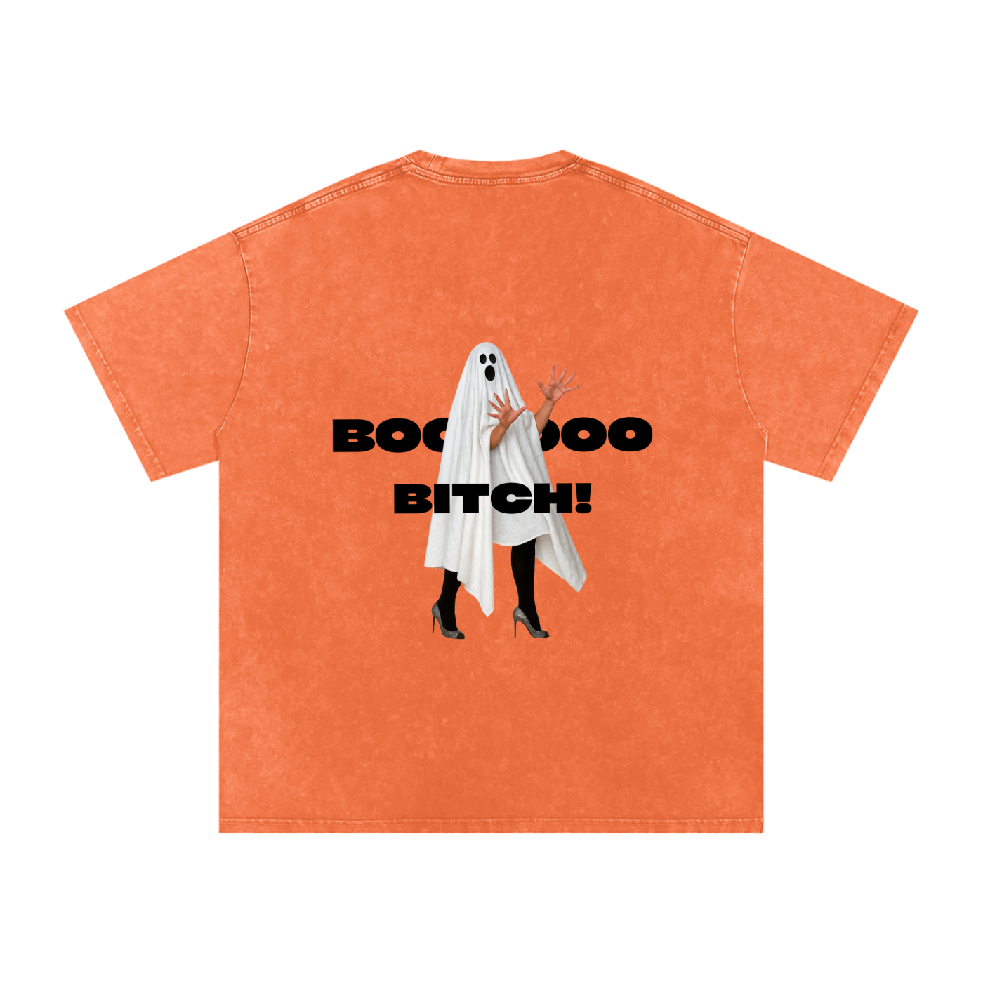 BOO BITCH Snow Washed Oversized Cotton T-Shirt