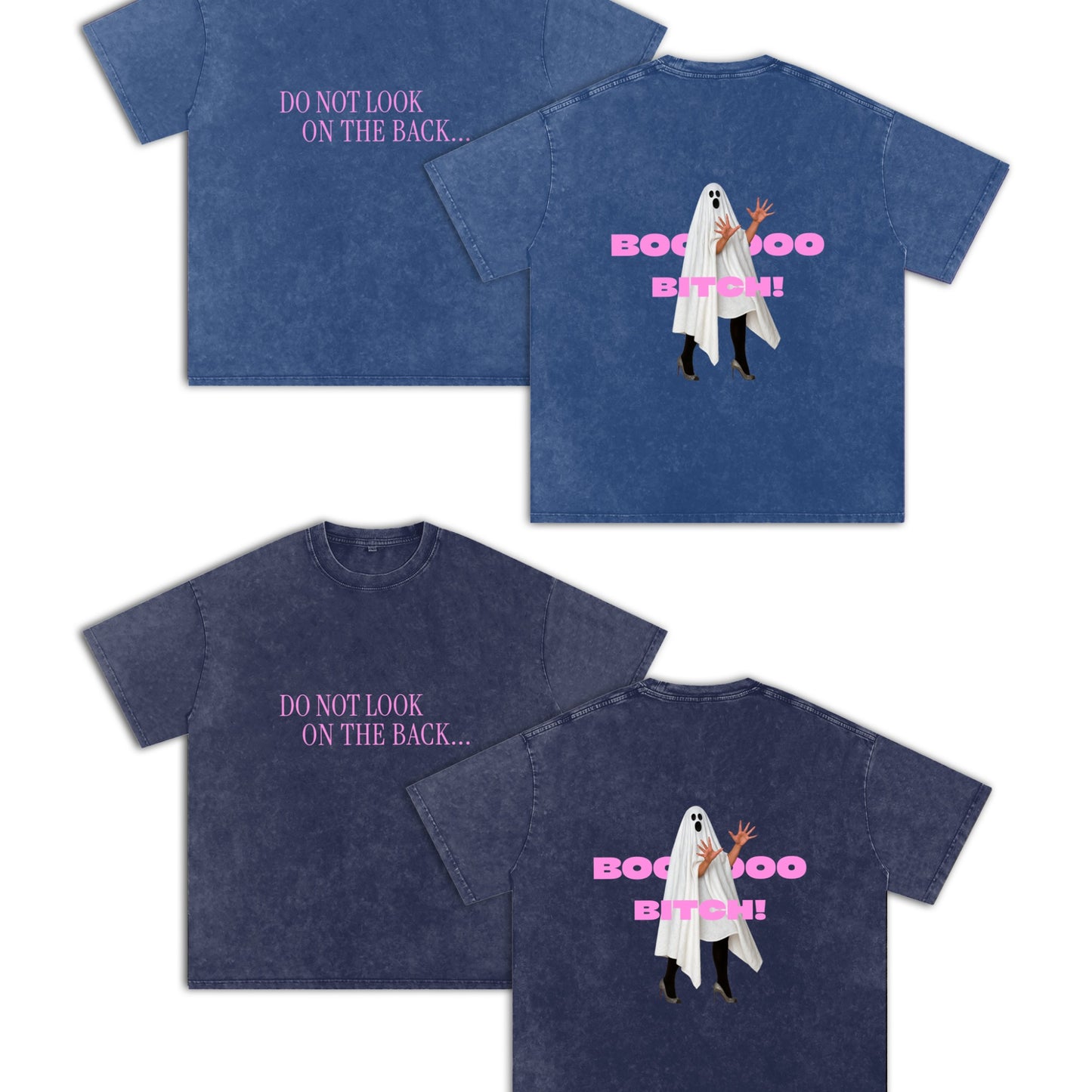 BOO BITCH Snow Washed Oversized Cotton T-Shirt