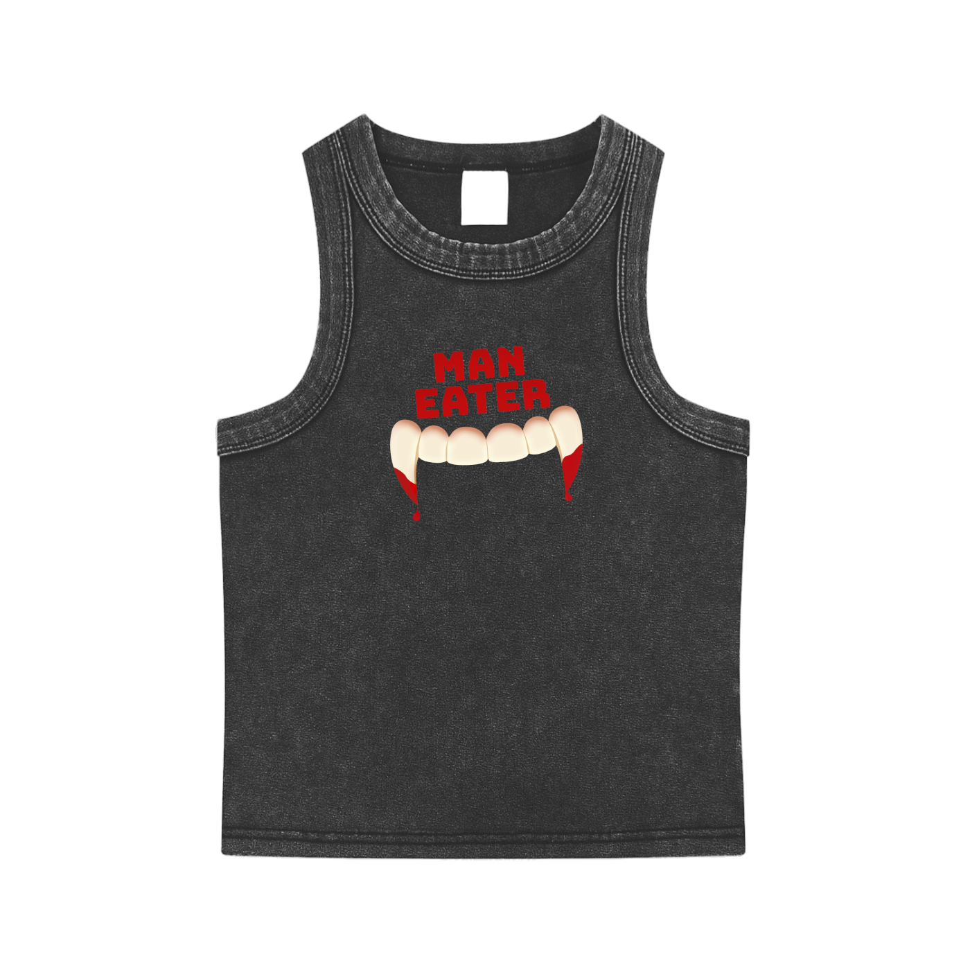 MAN EATER Snow Washed Tank Top