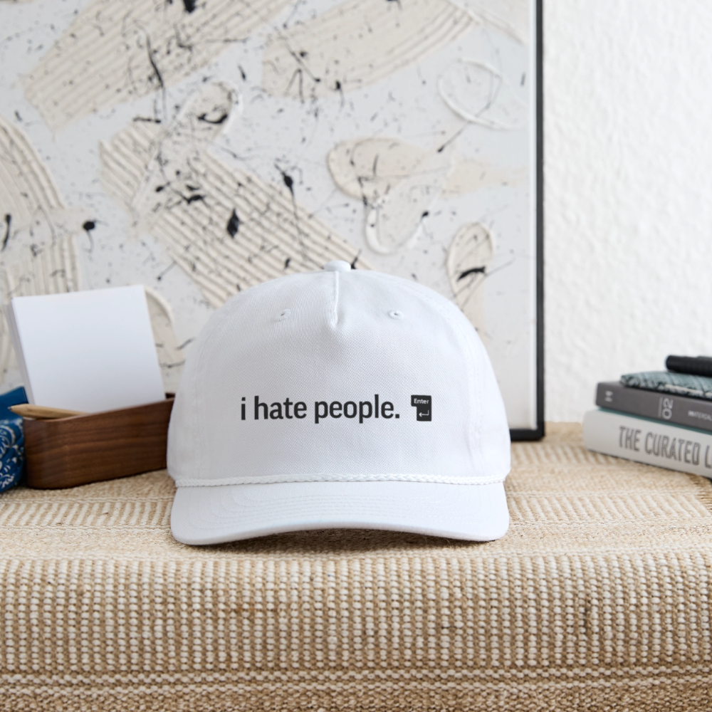 Vintage Washed Rope Cap - white