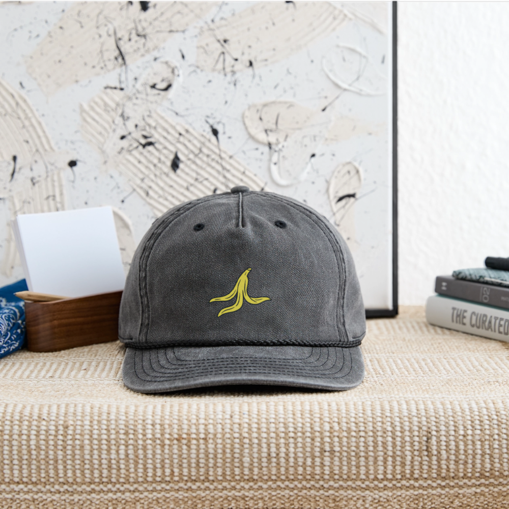 Vintage Washed Rope Cap - washed black