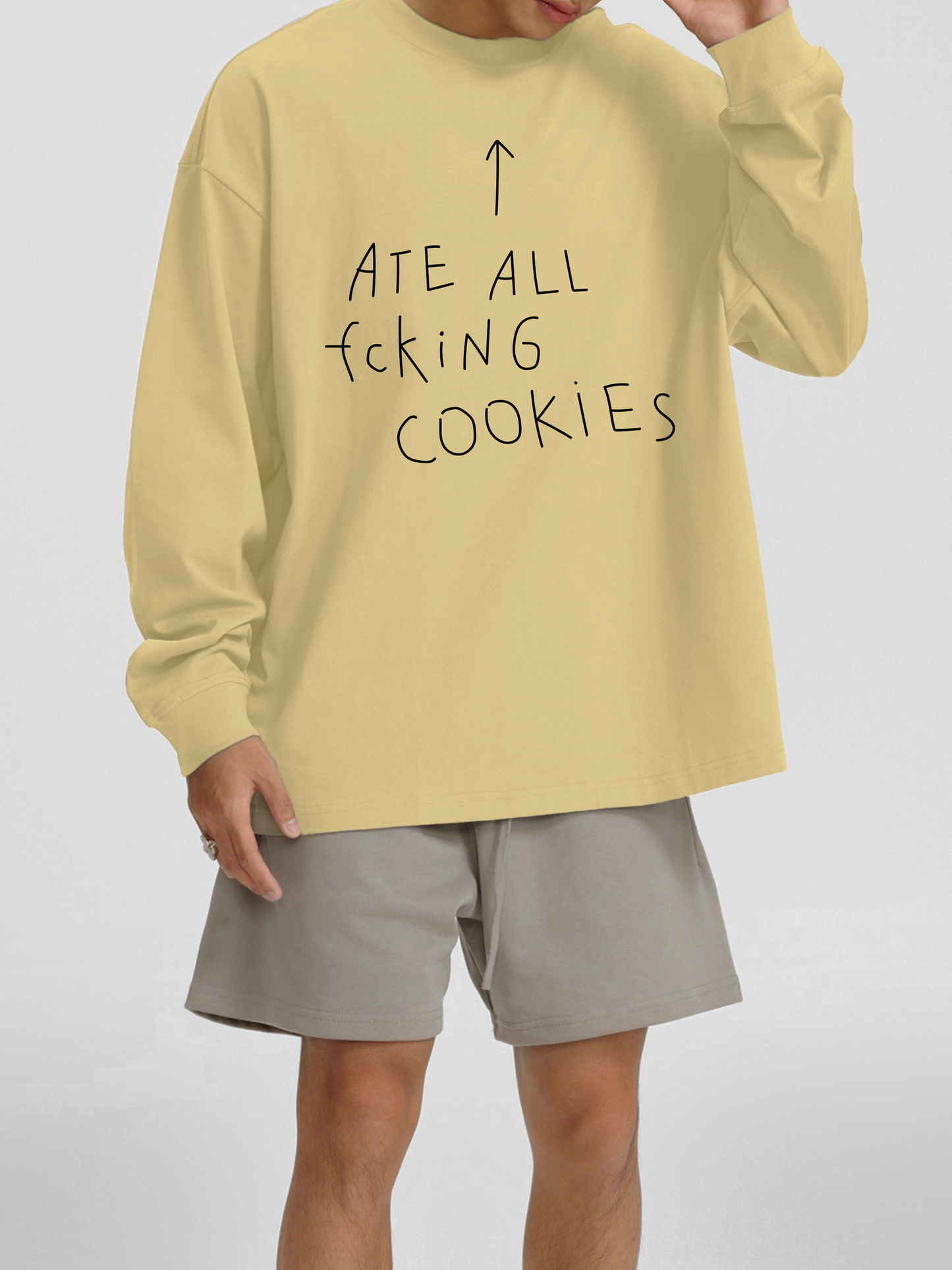 Ate all FCKing cookies Oversized Unisex Long Sleeve T-Shirt