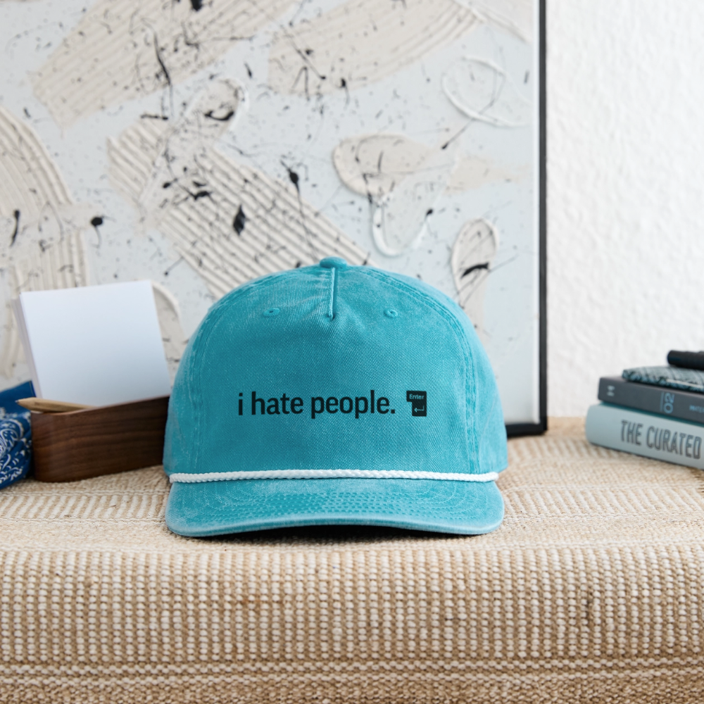 Vintage Washed Rope Cap - faded turquoise