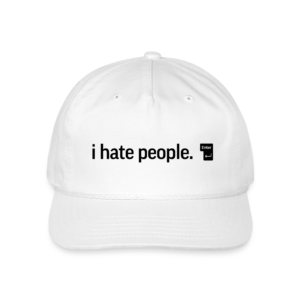 Vintage Washed Rope Cap - white