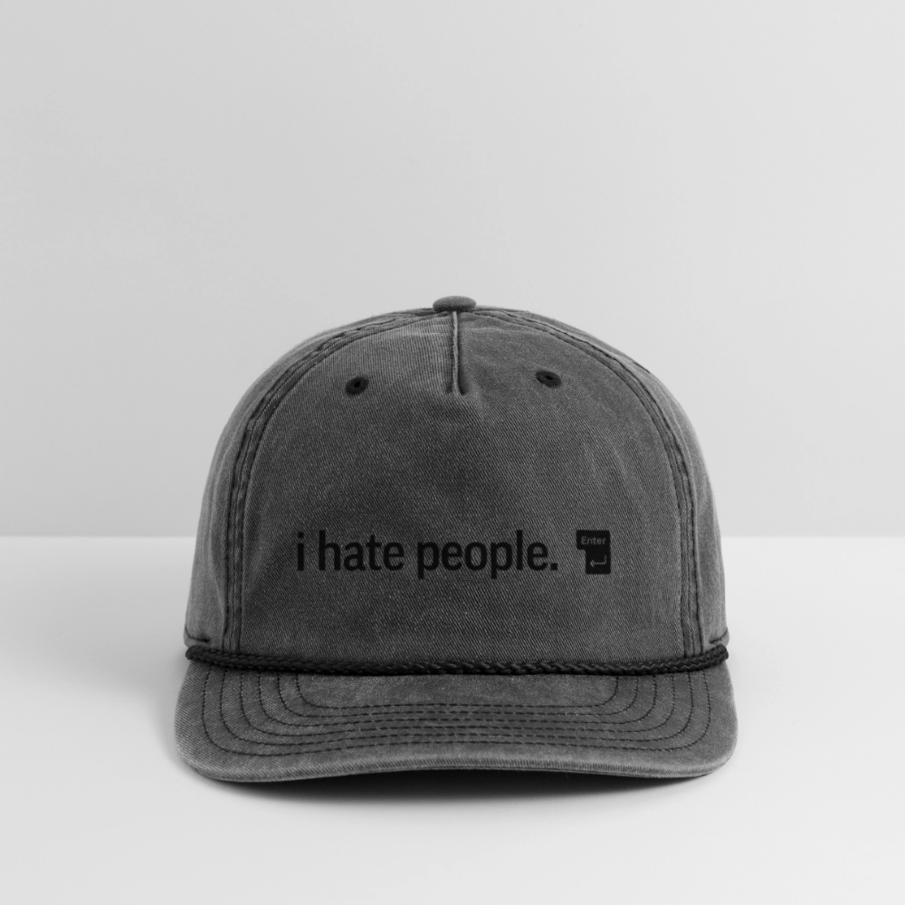 Vintage Washed Rope Cap - washed black