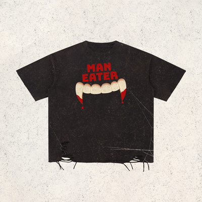 MAN EATER Snow Washed Tank Top