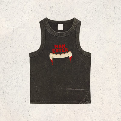 MAN EATER Snow Washed Tank Top