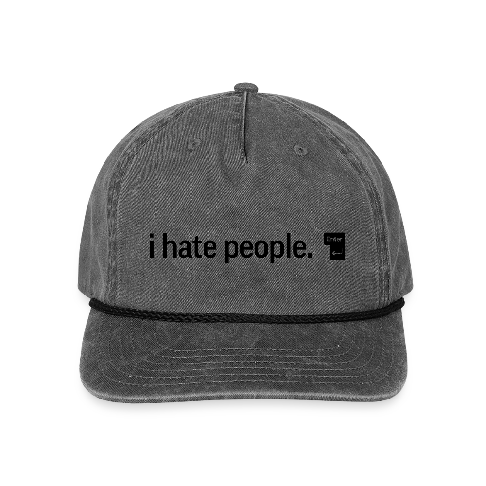 Vintage Washed Rope Cap - washed black