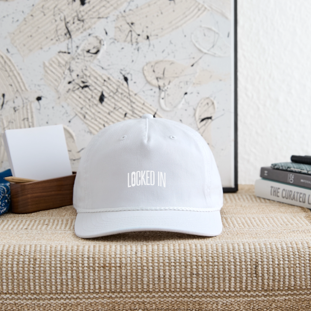 Vintage Washed Rope Cap - white