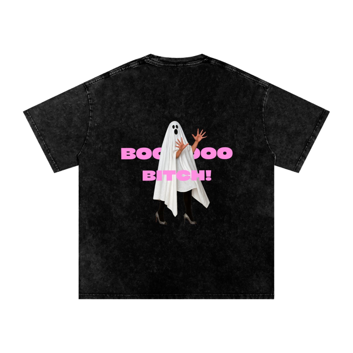 BOO BITCH Snow Washed Oversized Cotton T-Shirt
