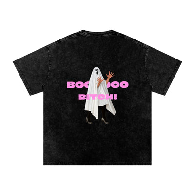 BOO BITCH Snow Washed Oversized Cotton T-Shirt
