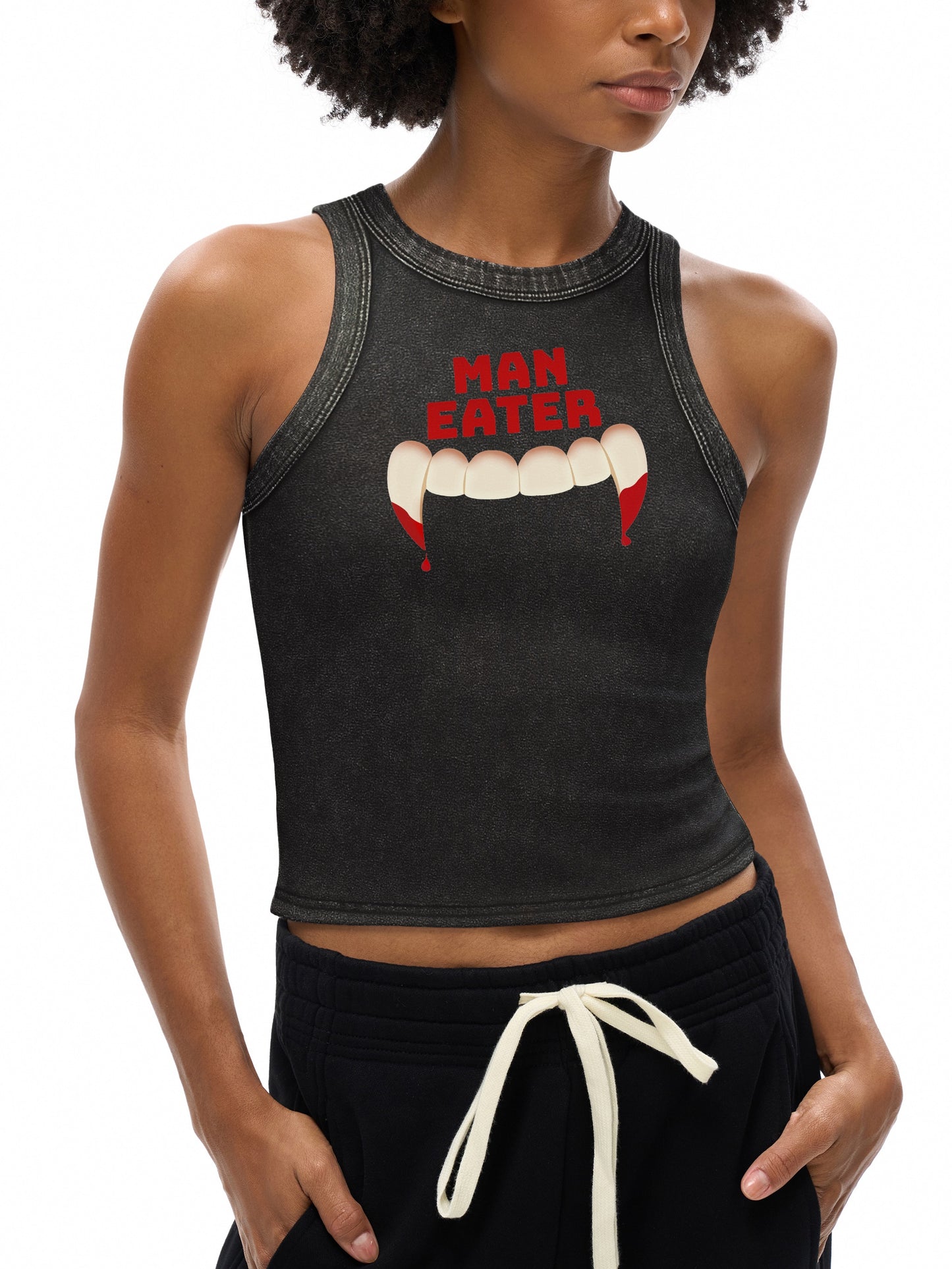 MAN EATER Snow Washed Tank Top
