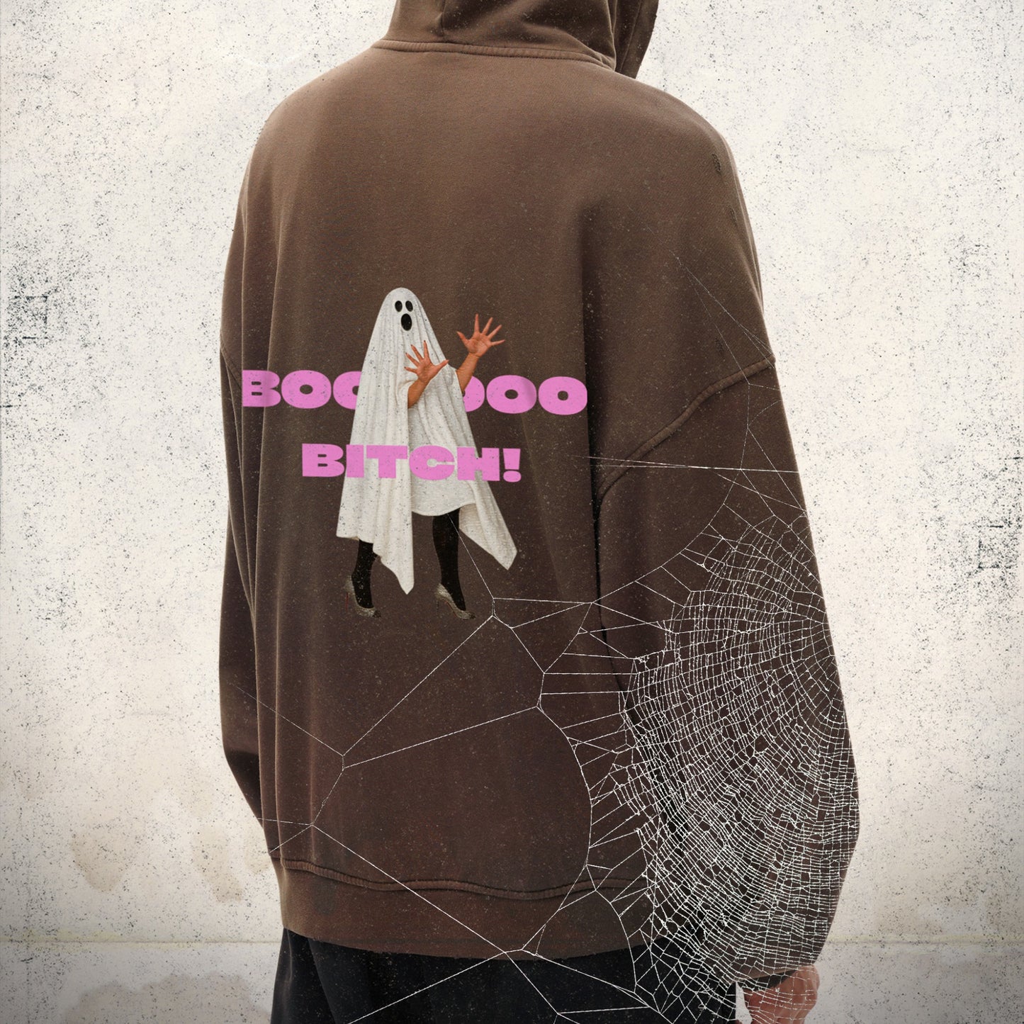 BOO BITCH Hand-Frayed Sunfade Zip Hoodie