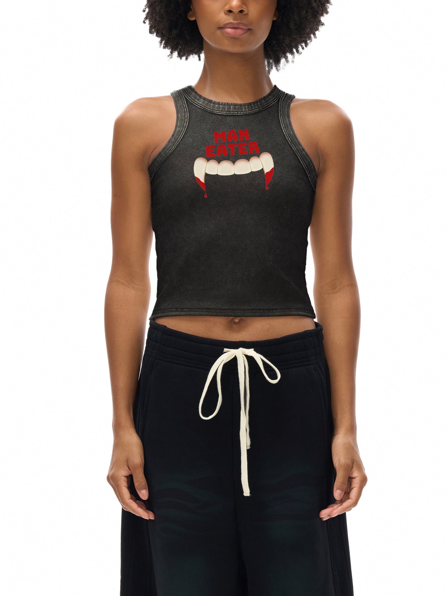 MAN EATER Snow Washed Tank Top