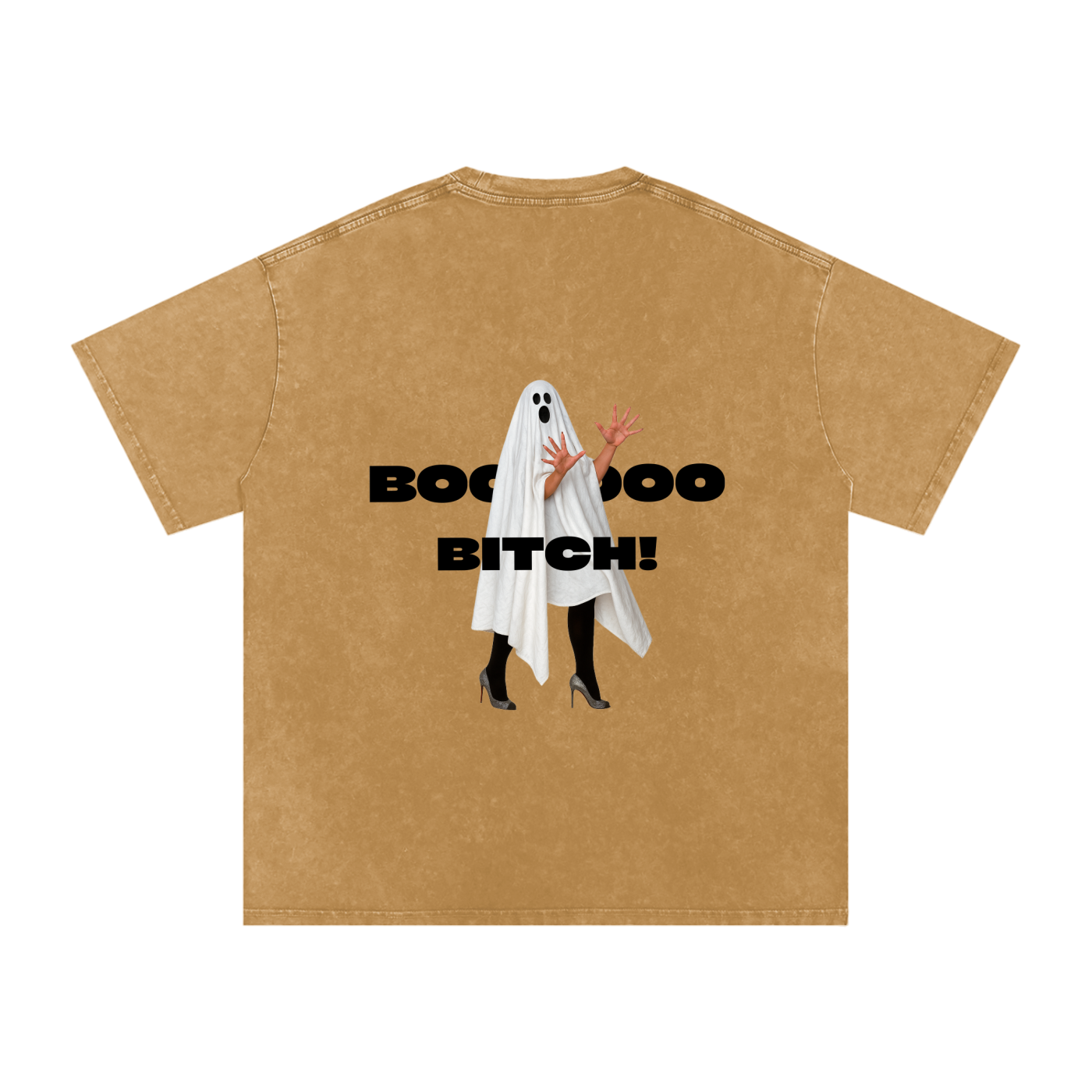 BOO BITCH Snow Washed Oversized Cotton T-Shirt