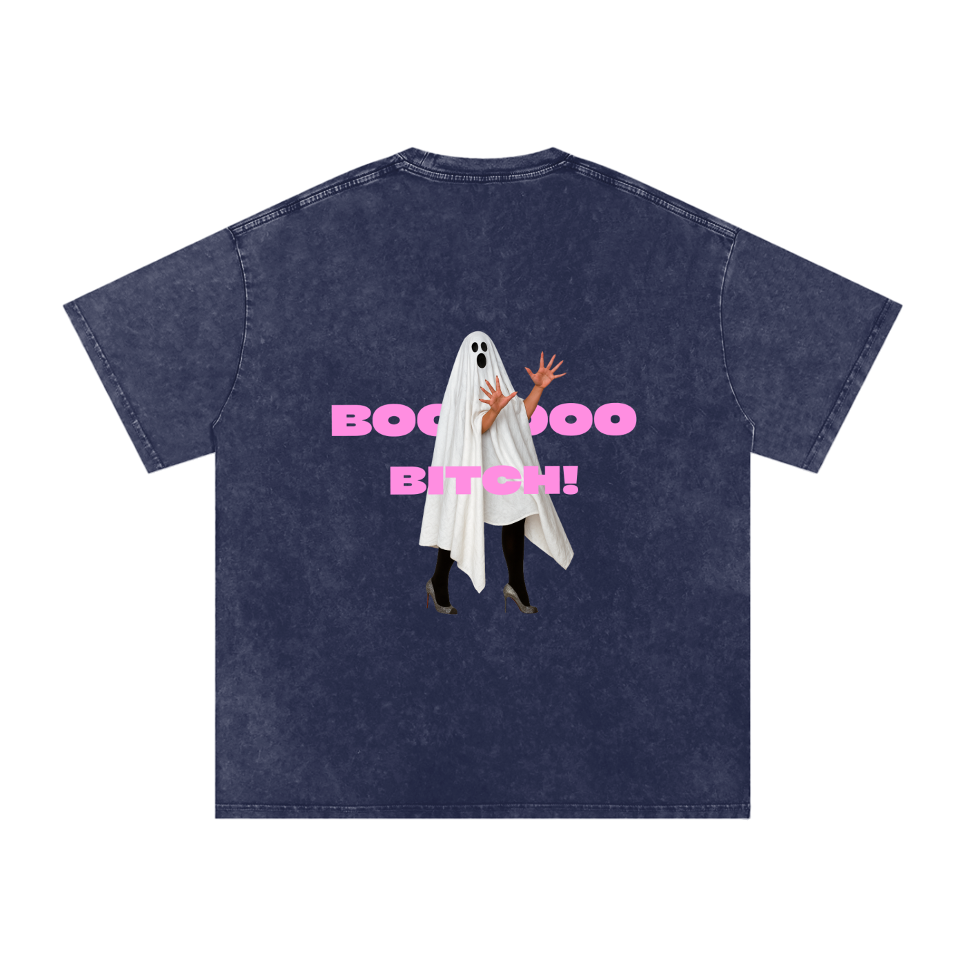 BOO BITCH Snow Washed Oversized Cotton T-Shirt