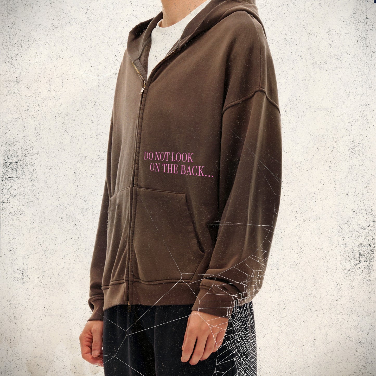 BOO BITCH Hand-Frayed Sunfade Zip Hoodie