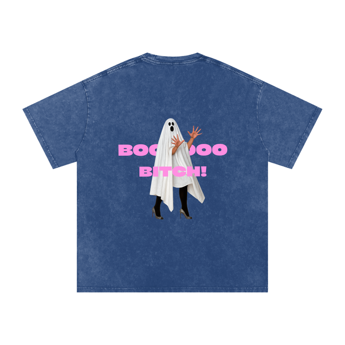 BOO BITCH Snow Washed Oversized Cotton T-Shirt