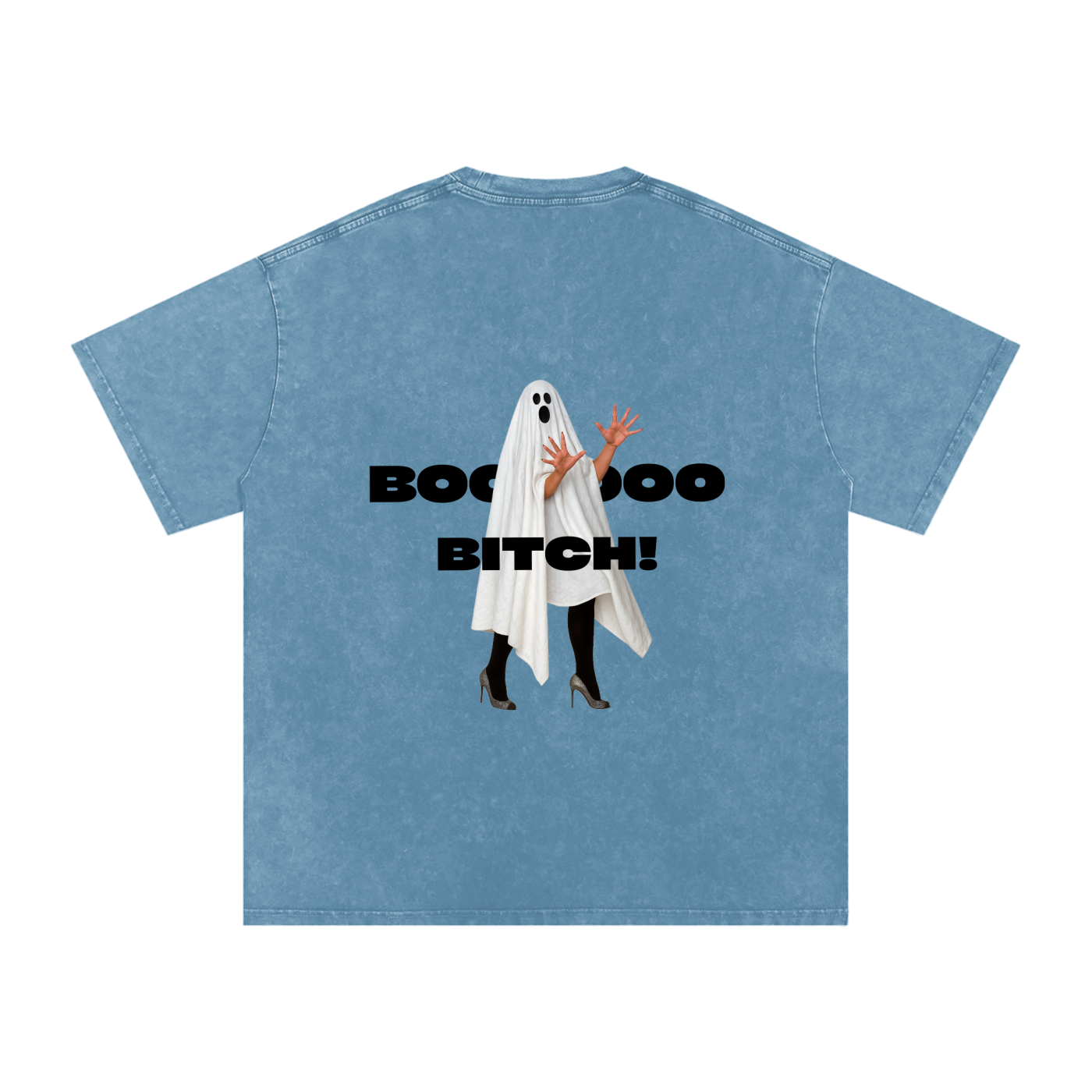 BOO BITCH Snow Washed Oversized Cotton T-Shirt