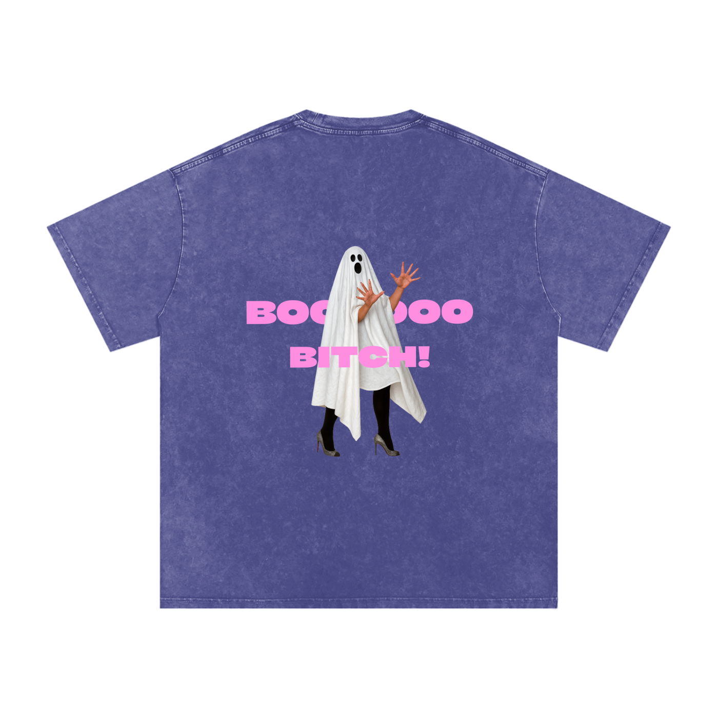 BOO BITCH Snow Washed Oversized Cotton T-Shirt