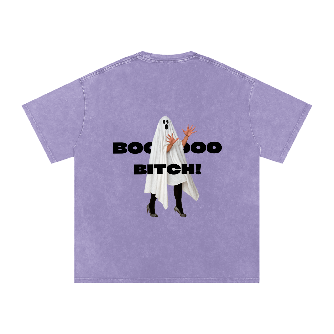 BOO BITCH Snow Washed Oversized Cotton T-Shirt