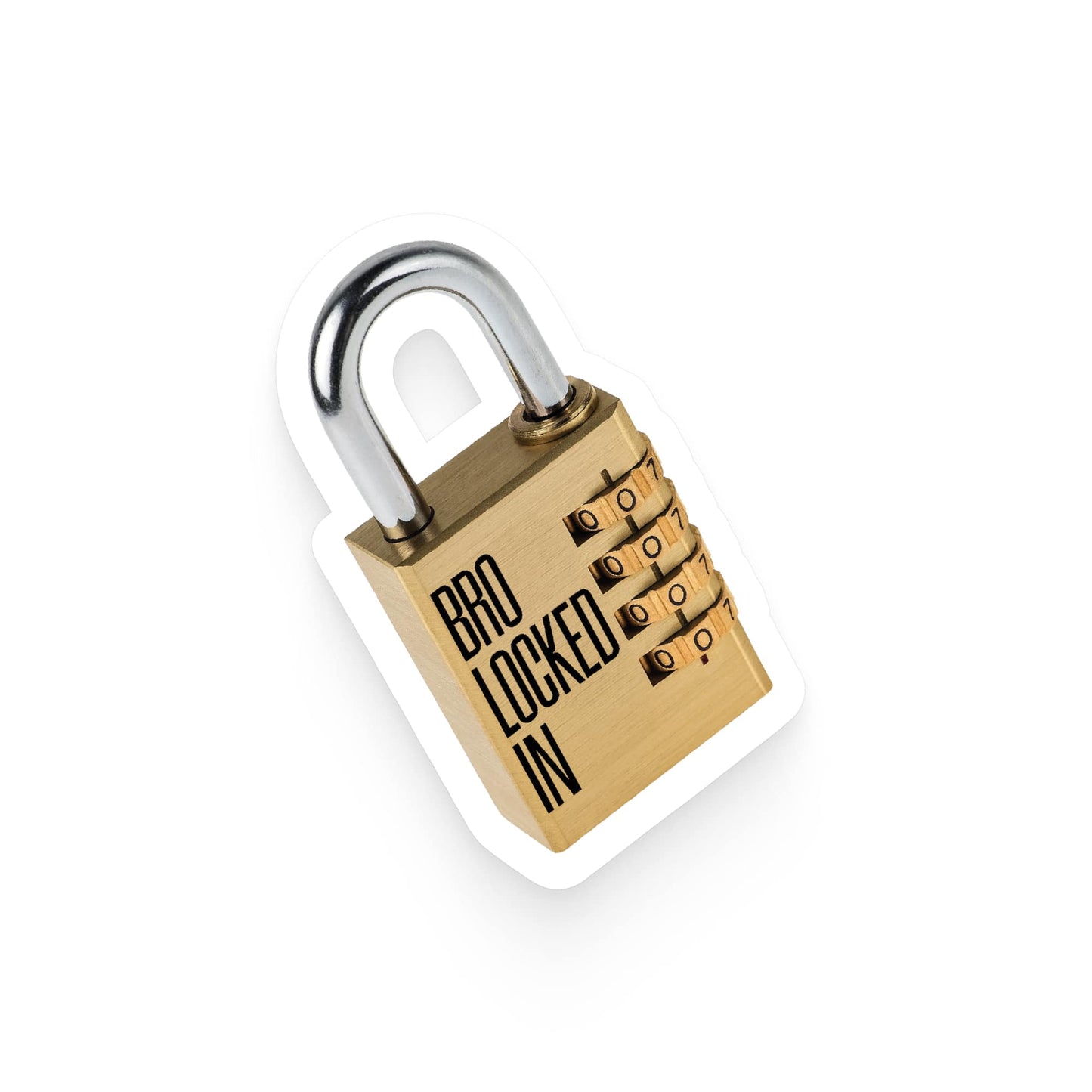 BRO LOCKED IN Padlock Sticker