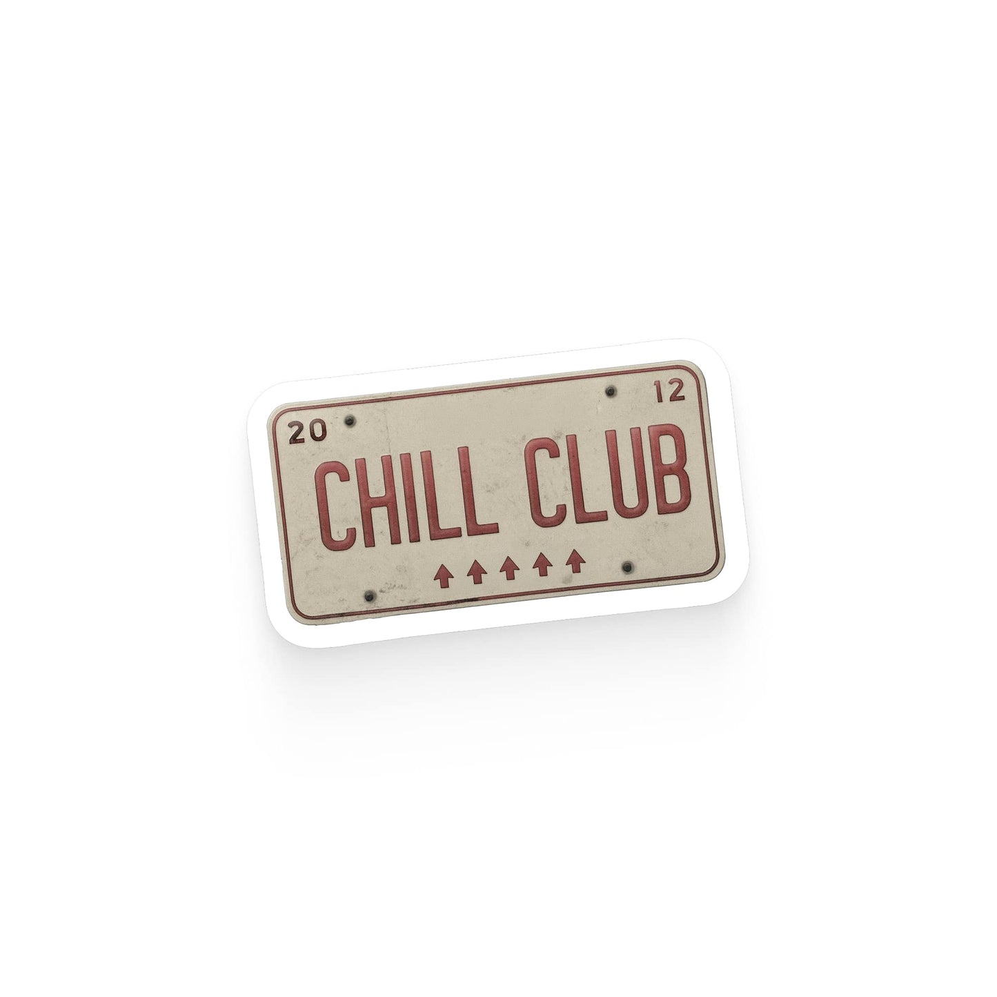 License plate with 'Chill Club' text on a white background