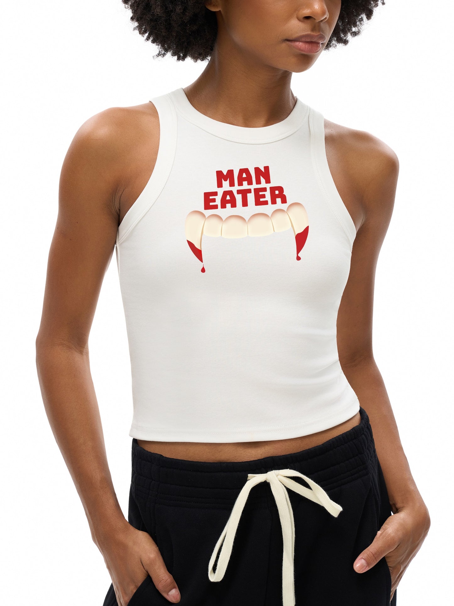 MAN EATER Snow Washed Tank Top