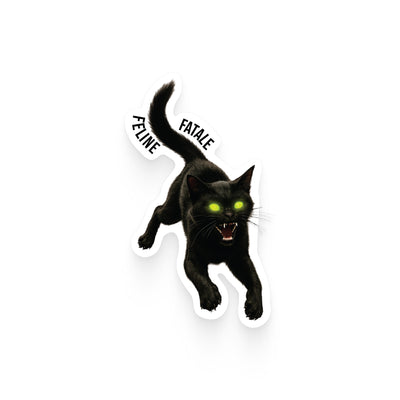 FELINE FATALE Black Cat Sticker