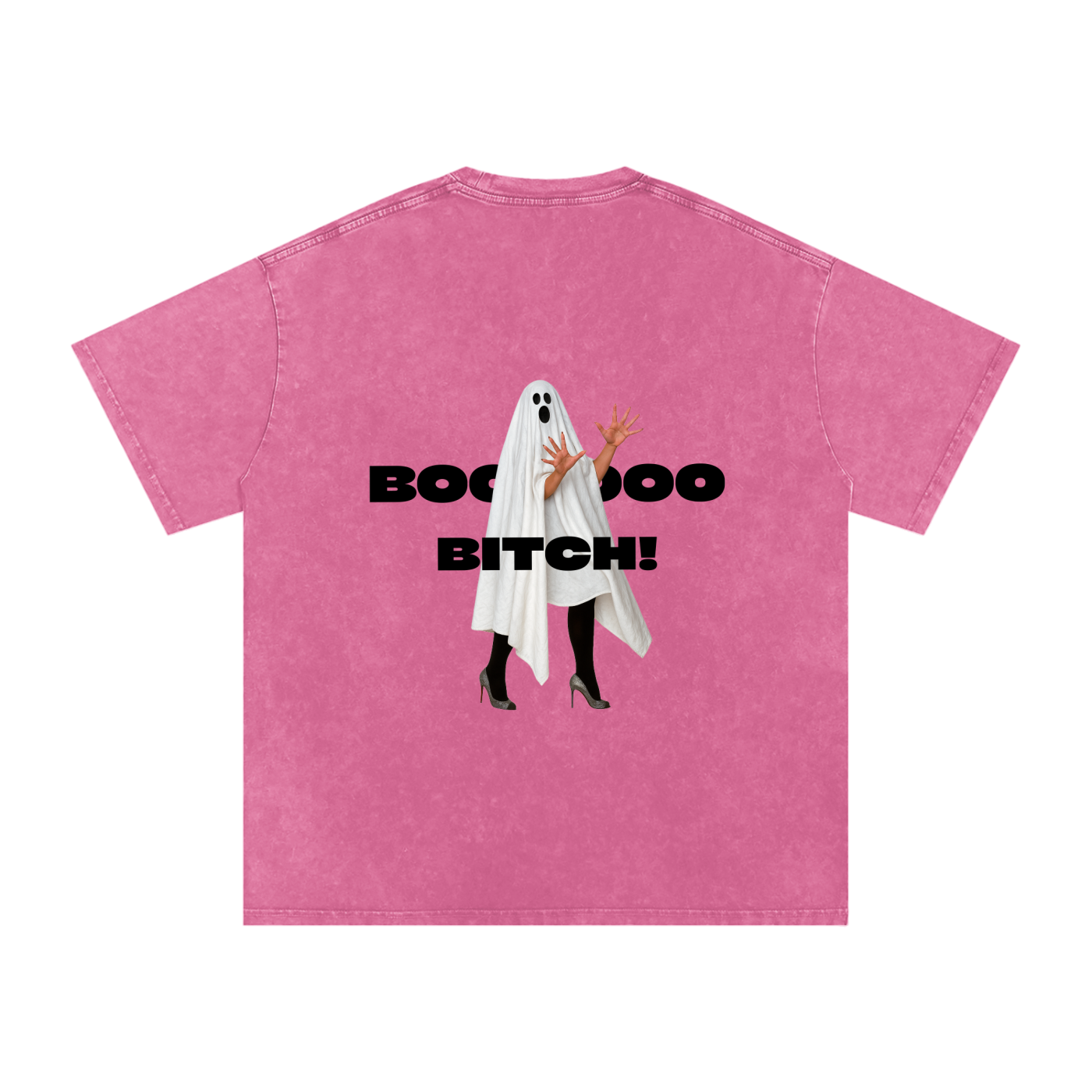 BOO BITCH Snow Washed Oversized Cotton T-Shirt